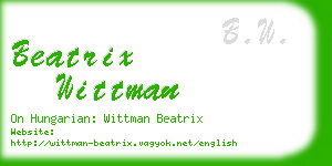 beatrix wittman business card